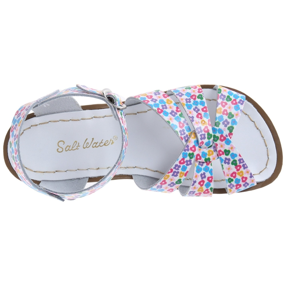 Salt Water Sandals. Size 12 for girls. Color White with Flowers.